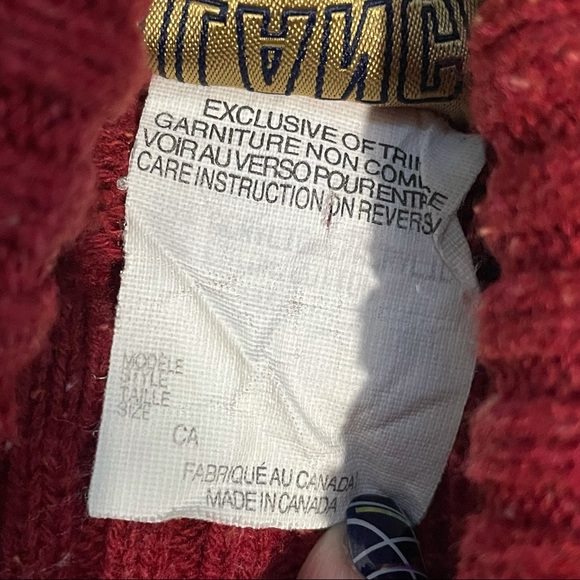 Ilanco Vintage Red Cotton Turtle Neck Sweater Women Size M - Picture 3 of 7